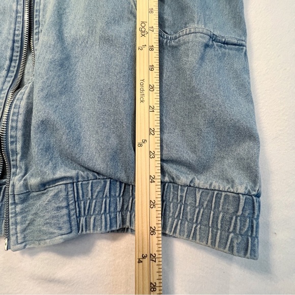 Vintage 80s Blair Light Denim Washed Zip Up Baggy Streetwear Denim Jacket Medium - Picture 8 of 13